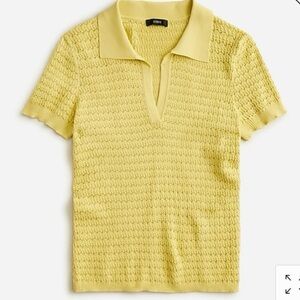 J.Crew Pointelle Yellow Knit Short Sleeve Top